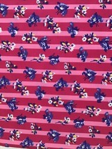 3 Yds. Red &amp; Pink Quilt Fabric With Small Bouquets Flowers &amp; Stripes MDG - £15.40 GBP