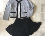 CHILDRENS PLACE Girl&#39;s Circle Black Skirt 4T Gray Sparkly Cardigan - $17.19