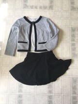 Childrens Place Girl&#39;s Circle Black Skirt 4T Gray Sparkly Cardigan - £13.50 GBP
