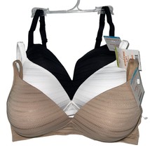 Warner&#39;s Bra Wirefree Lift Jacquard Striped Textured Padded Lined Contour RN1101 - £20.96 GBP
