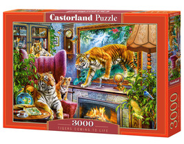 3000 Piece Jigsaw Puzzle, Tigers Coming to Life, Art. Puzzles, Animals on surrea - £28.23 GBP