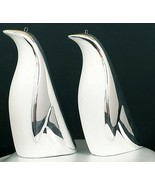Silver and White Penguin Ornaments Set Of 2 Ceramic 6&quot; x 3.5&quot; NWOT - €18,75 EUR