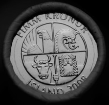 Rare Gem Unc Original Roll (50) Iceland 2008 5 Kronur Coins~2 Dolphins~Free Ship - £166.96 GBP
