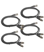 4 Pack 6 Ft Foot 3Pin Xlr Mic Cable Snake Cord Y Splitter 1 M Male To 2 ... - £46.29 GBP