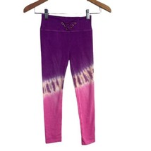 Justice CXJ Girls Leggings Ombre Tie Dye Ribbed Pants Purple Pink Size 7 8 - $9.90