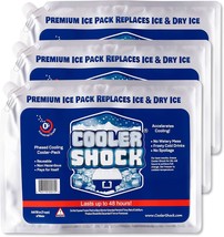 Cooler Shock Reusable Ice Packs - Long Lasting Cold Freezer Packs, Campi... - £33.39 GBP