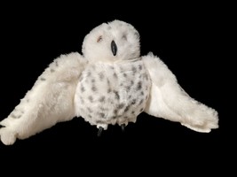 Folkmanis Spotted Snowy Owl Plush Full Body Hand Puppet Rotating Head EUC 11&quot; - £16.89 GBP