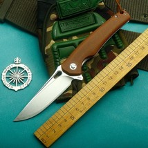 New M390 Steel Folding Pocket Knife Linen Handle Razor sharp Hunting EDC Knives - £67.36 GBP