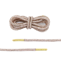 Rope Champagne Rhinestone Shoe Laces with Gold Aglets by Loop King Laces - £20.83 GBP+