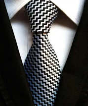 Fashion Neckties Classic Men's Stripe Yellow Navy Blue Wedding Ties - $13.95