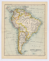 1912 Antique Map Of South America Brazil Argentina / Verso British Guiana Guyana - £15.41 GBP