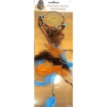 Feather Tassel Headband Dream Catcher Style Blue Brown Birthday Dress Up New - £7.95 GBP