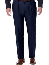 Haggar Mens Classic fit Pleated Dress Pants 38W / 32L Navy Blue Solid NWT - $24.70