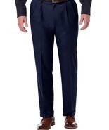 Haggar Mens Classic fit Pleated Dress Pants 38W / 32L Navy Blue Solid NWT - $24.70