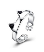 Personalized Cat Ears Ring, Sterling Silver, 5  - £32.47 GBP
