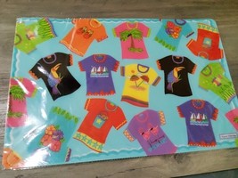 Vinyl Placemats T Shirt Design Carol Eldridge Set 7 17x11 Summer Outdoor... - $24.58