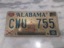 Vintage 1978 Alabama &quot;Heart of Dixie&quot; License Plate CWU 755 Lee County Expired - £9.27 GBP