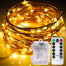 Fairy Lights 33Ft 100 LED Battery Operated String Lights with 8 Modes Remote Tim - £10.27 GBP