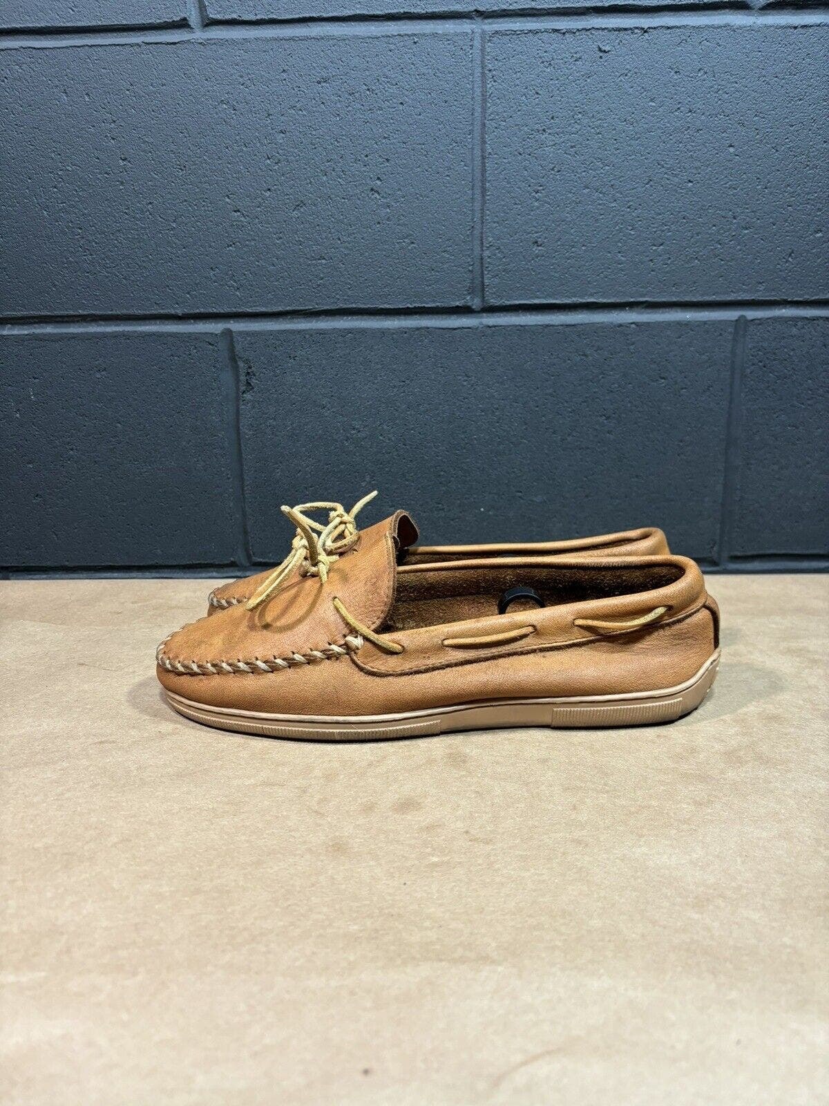 Primary image for Minnetonka Brown Leather Moccasins Men’s Sz 12