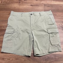 Lands End Mens Khaki Cargo Casual Work Shorts Size 44 Waist Traditional Fit - £22.91 GBP