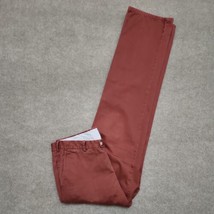 Peter Millar Pants Raleigh Washed Twill Pants Mens 35x35 Brown Red Pima ... - $29.57