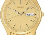 SEIKO Men&#39;s SGF526 Dress Gold Tone Stainless Steel Day &amp; Date Quartz Watch - $400.00