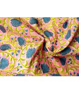 Rastogi Handicrafts Fabric 100% Pure Cotton Hand Block Printed Width - 4... - $19.43 CAD+