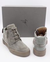 Giuseppe Zanotti Men&#39;s Foxy London Gray Suede Patent Leather Sneakers Shoes 7 40 - £294.27 GBP
