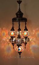 7 Globe Sultan Chandelier Turkish Mosaic Lamp Moroccan Hanging Ceiling Night Dec - £144.00 GBP