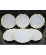 6 Williams Sonoma Brasserie Yellow Luncheon Plates Set Vintage 9&quot; Dish J... - £108.35 GBP