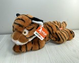 Wild Republic Eco Kids plush tiger lying down soft toy sewn yellow eyes ... - $5.93
