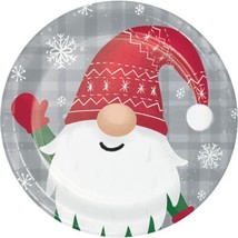 Holiday Gnomes 8 Ct 7&quot; Dessert, Cake Plates Christmas - £3.43 GBP