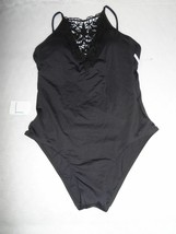 BECCA &#39;Venice&#39; Crochet Neck One-Piece Swimsuit Black size L-$108 - $51.32