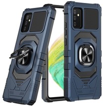 For Samsung A54 Robotic Hybrid with Magnetic Ring Stand Case Cover - Dark Blue - £6.84 GBP