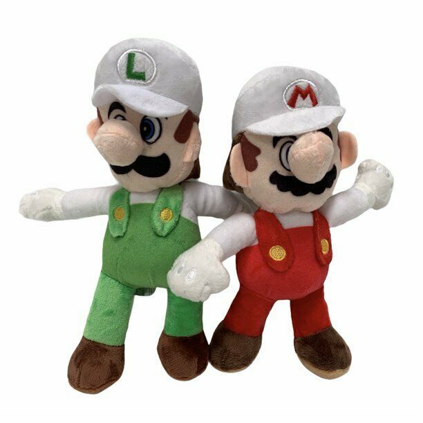 Super Mario Nintendo 7 Inch Fire Mario and Luigi 2 Pak Plush Toys - £14.94 GBP