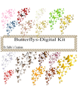 Butterflys Digital Kit 2-Art Clip-Gift Tag-Jewelry-T shirt-Notebook-Scra... - £1.39 GBP