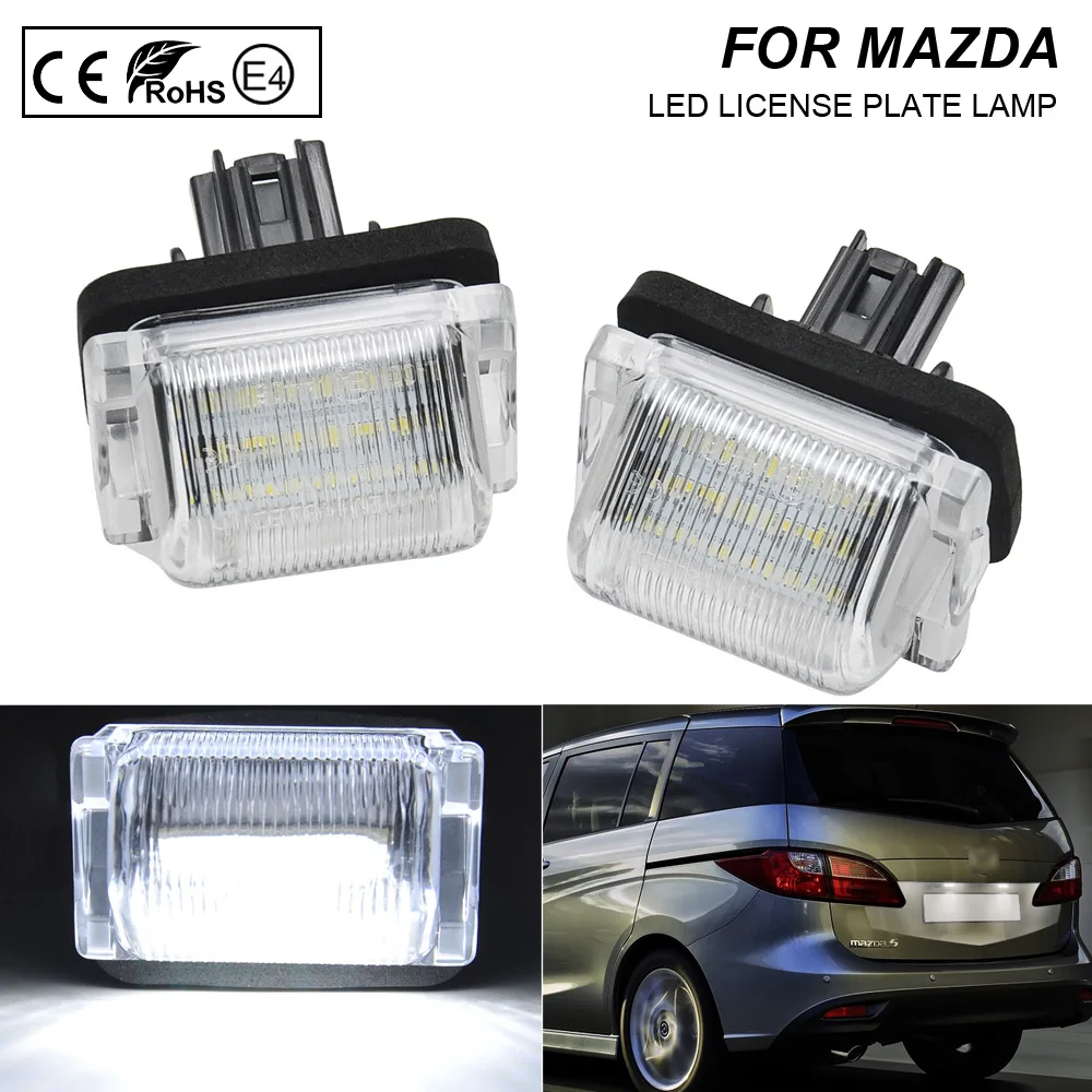 2Pcs LED License Plate Light Number Plate Lamp For 5 Mazda5 2012 2013 2014 CX-9  - £117.83 GBP