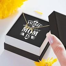 Home is Where Your Mom is Scripted Love Pendant Necklace Message Card - £34.99 GBP