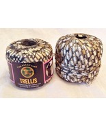 Lion Brand Trellis Ribbon Yarn Nylon Color 303 Champagne w/various scrap... - $11.96