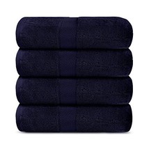 Lavish Touch Aerocore 100% Cotton 600 GSM Pack of 4 Bath Towels Midnight - $42.74