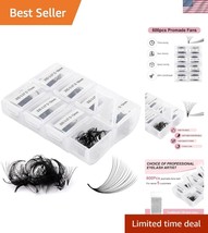 Lightweight 20D Premade Lash Extensions - 600pcs Mixed Sizes, Natural Black - $24.49