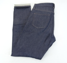 Uniqlo Lisières Jean 32x34 Kaihara Japonais Jeans Slim Droit Délavé Foncé - £26.50 GBP