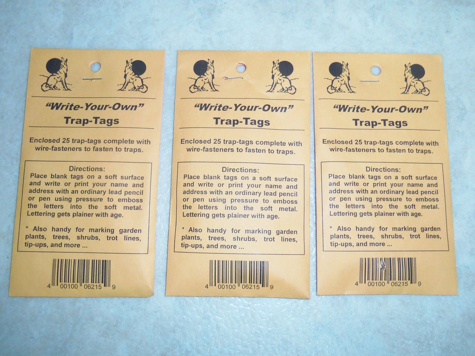 Primary image for 75 Zinc Trap Tags Traps Trapping Trees Plants Garden Trot Lines (Write On Tags)