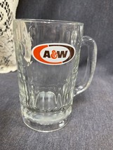 A &amp; W Root Beer 5 3/4” Mug &quot;All American Food&quot; Heavy Glass W Dimples &amp; C... - £11.66 GBP