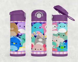 Personalized Squishmallows 12oz Kids Stainless Steel Tumbler Water Bottle - £17.54 GBP