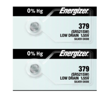 Energizer 379 SR521SW Button Cell Silver Oxide Watch Batteries (2 Pack) - $3.95