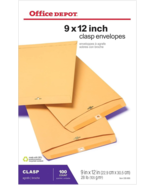 OFFICE DEPOT Clasp Envelopes, 9 x 12 Inches, Brown Kraft, 100 Per Box 28LB - $660.38 MXN
