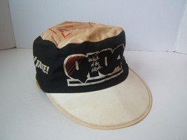 Vintage Taste Coke Coca Cola Q104 Radio Hat Dirty Beat Up Elastic Painters Cap - £23.10 GBP