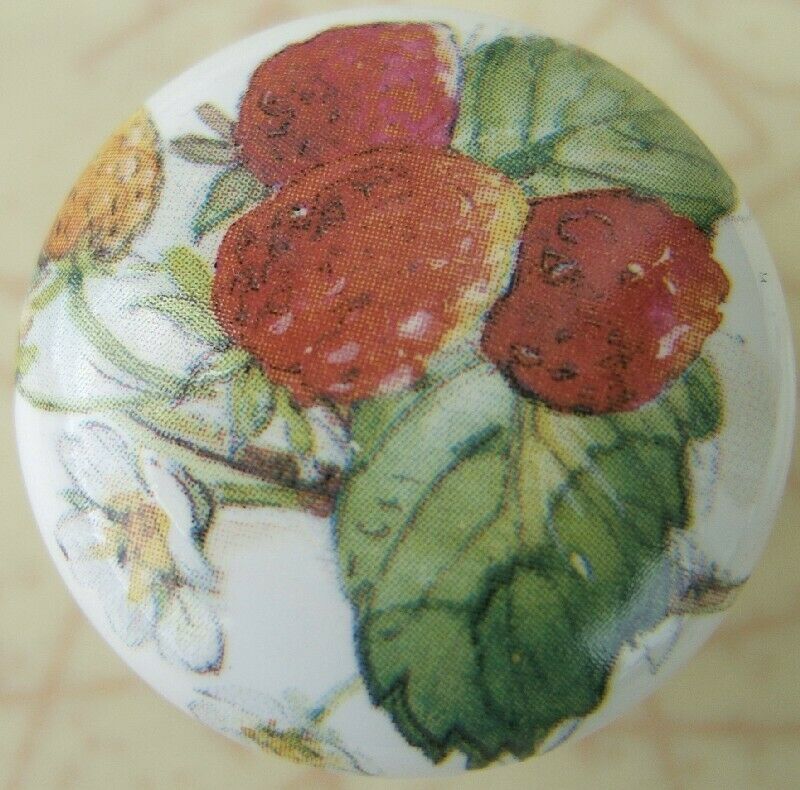 Ceramic Cabinet Knob Strawberries #10 Strawberry Fruit - $4.46