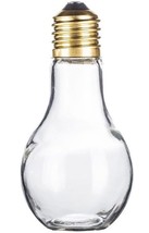Large LIGHT BULB shape 7&quot; tall CLEAR GLASS BOTTLE Jar + Screw on Top Cap... - £21.37 GBP